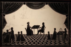Ev müziği çalan ve yapan bir aile by Carl Rothe
